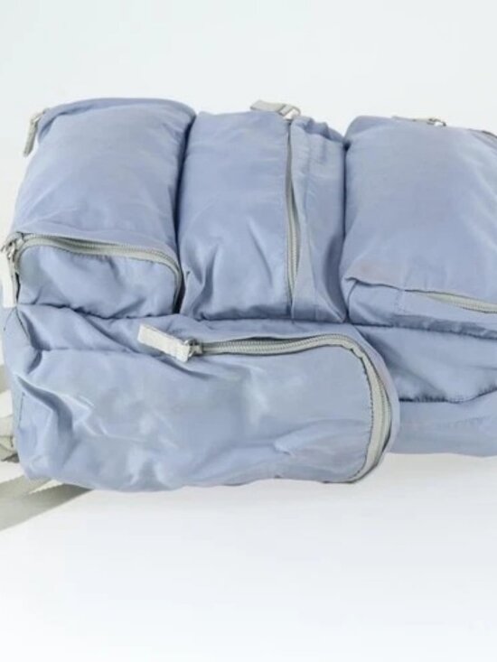 PRADA Backpack Nylon Light Blue Silver Auth 169576 main image 14
